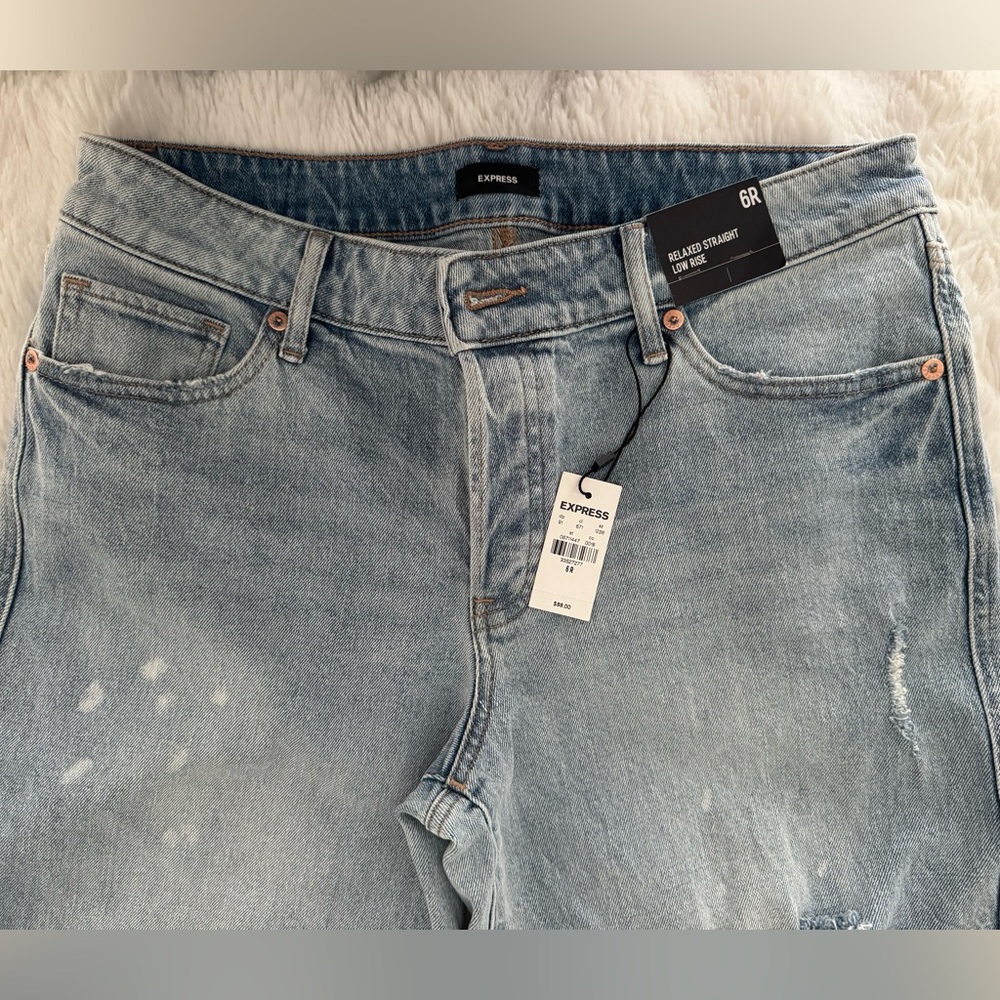 Express Light Blue Distressed Jeans